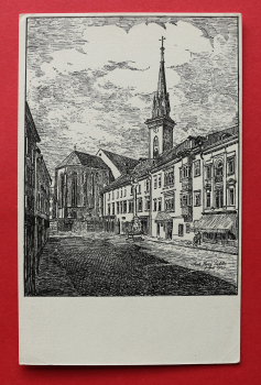 AK Villach / 1929 / Küstler Karte Franz Pichler Architekt / Hotel Post Paltinger / Hauptplatz / Kärnten